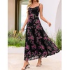 image:imageZESICA Womens Summer Mesh Floral Sleeveless Wedding Guest DressBlack