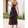 image:imageZESICA Womens Summer Mesh Floral Sleeveless Wedding Guest DressBlack
