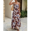 image:imageZESICA Womens Summer Mesh Floral Sleeveless Wedding Guest DressBrown