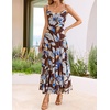 image:imageZESICA Womens Summer Mesh Floral Sleeveless Wedding Guest DressBrown