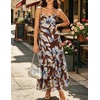 image:imageZESICA Womens Summer Mesh Floral Sleeveless Wedding Guest DressBrown