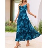 image:imageZESICA Womens Summer Mesh Floral Sleeveless Wedding Guest DressLake