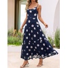 image:imageZESICA Womens Summer Mesh Floral Sleeveless Wedding Guest DressNavy