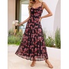 image:imageZESICA Womens Summer Mesh Floral Sleeveless Wedding Guest DressNewblack