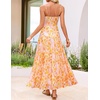 image:imageZESICA Womens Summer Mesh Floral Sleeveless Wedding Guest DressOrange