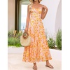 image:imageZESICA Womens Summer Mesh Floral Sleeveless Wedding Guest DressOrange