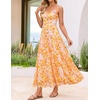 image:imageZESICA Womens Summer Mesh Floral Sleeveless Wedding Guest DressOrange