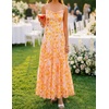 image:imageZESICA Womens Summer Mesh Floral Sleeveless Wedding Guest DressOrange