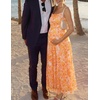 image:imageZESICA Womens Summer Mesh Floral Sleeveless Wedding Guest DressOrange