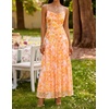 image:imageZESICA Womens Summer Mesh Floral Sleeveless Wedding Guest DressOrange