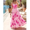 image:imageZESICA Womens Summer Mesh Floral Sleeveless Wedding Guest DressPink