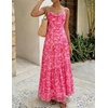 image:imageZESICA Womens Summer Mesh Floral Sleeveless Wedding Guest DressRose