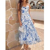 image:imageZESICA Womens Summer Mesh Floral Sleeveless Wedding Guest DressWhiteblue
