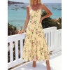 image:imageZESICA Womens Summer Mesh Floral Sleeveless Wedding Guest DressYellow