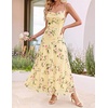 image:imageZESICA Womens Summer Mesh Floral Sleeveless Wedding Guest DressYellow