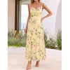 image:imageZESICA Womens Summer Mesh Floral Sleeveless Wedding Guest DressYellow