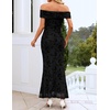image:imageZESICA Womens Summer Off Shoulder Floral Bodycon Ruched Maxi Formal DressBlack
