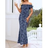 image:imageZESICA Womens Summer Off Shoulder Floral Bodycon Ruched Maxi Formal DressDusty Blue