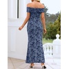 image:imageZESICA Womens Summer Off Shoulder Floral Bodycon Ruched Maxi Formal DressDusty Blue