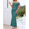 image:imageZESICA Womens Summer Off Shoulder Floral Bodycon Ruched Maxi Formal DressGeometric
