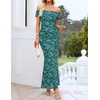 image:imageZESICA Womens Summer Off Shoulder Floral Bodycon Ruched Maxi Formal DressGeometric