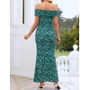 image:imageZESICA Womens Summer Off Shoulder Floral Bodycon Ruched Maxi Formal DressGeometric