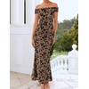 image:imageZESICA Womens Summer Off Shoulder Floral Bodycon Ruched Maxi Formal DressKhaki