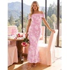 image:imageZESICA Womens Summer Off Shoulder Floral Bodycon Ruched Maxi Formal DressLight Pink
