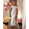 image:imageZESICA Womens Summer Off Shoulder Floral Bodycon Ruched Maxi Formal DressWhite