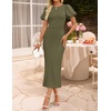 image:imageZESICA Womens Summer Short Sleeve Bodycon Cocktail Formal DressArmygreen