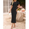 image:imageZESICA Womens Summer Short Sleeve Bodycon Cocktail Formal DressBlack