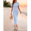 image:imageZESICA Womens Summer Short Sleeve Bodycon Cocktail Formal DressBlue