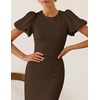 image:imageZESICA Womens Summer Short Sleeve Bodycon Cocktail Formal DressDarkbrown