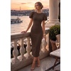 image:imageZESICA Womens Summer Short Sleeve Bodycon Cocktail Formal DressDarkbrown
