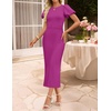 image:imageZESICA Womens Summer Short Sleeve Bodycon Cocktail Formal DressEggplant