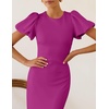 image:imageZESICA Womens Summer Short Sleeve Bodycon Cocktail Formal DressEggplant