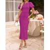 image:imageZESICA Womens Summer Short Sleeve Bodycon Cocktail Formal DressEggplant
