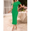 image:imageZESICA Womens Summer Short Sleeve Bodycon Cocktail Formal DressGreen