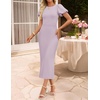 image:imageZESICA Womens Summer Short Sleeve Bodycon Cocktail Formal DressLightpurple