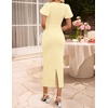 image:imageZESICA Womens Summer Short Sleeve Bodycon Cocktail Formal DressLightyellow