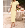 image:imageZESICA Womens Summer Short Sleeve Bodycon Cocktail Formal DressLightyellow