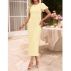 image:imageZESICA Womens Summer Short Sleeve Bodycon Cocktail Formal DressLightyellow