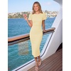 image:imageZESICA Womens Summer Short Sleeve Bodycon Cocktail Formal DressLightyellow