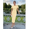 image:imageZESICA Womens Summer Short Sleeve Bodycon Cocktail Formal DressLightyellow