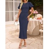 image:imageZESICA Womens Summer Short Sleeve Bodycon Cocktail Formal DressNavy