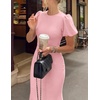 image:imageZESICA Womens Summer Short Sleeve Bodycon Cocktail Formal DressPink