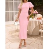 image:imageZESICA Womens Summer Short Sleeve Bodycon Cocktail Formal DressPink