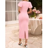 image:imageZESICA Womens Summer Short Sleeve Bodycon Cocktail Formal DressPink