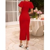 image:imageZESICA Womens Summer Short Sleeve Bodycon Cocktail Formal DressRed