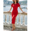 image:imageZESICA Womens Summer Short Sleeve Bodycon Cocktail Formal DressRed